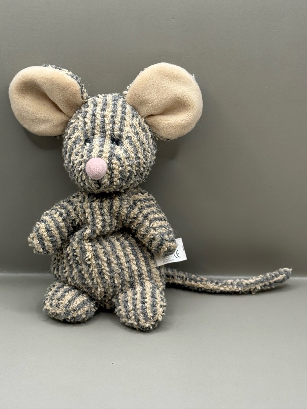 Vintage Russ Berrie Sniffy Striped Mouse Plush Stuffed Animal Bean Bag Toy